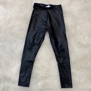 Zara Girls Black Faux Leather Leggings